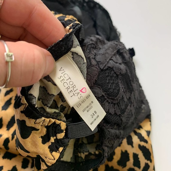 SOLD Vintage Y2K 34B Victoria Secret Bodycon Leopard Print Brown Black  Dress - Picture 5 of 11
